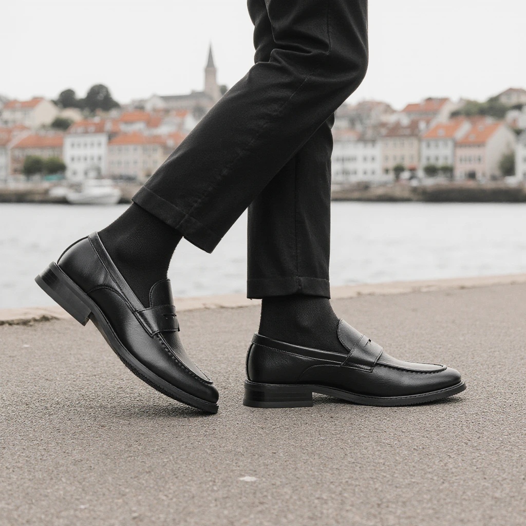 Men'S Formal Attire - Mocassins noirs pour hommes, chaussures habillées