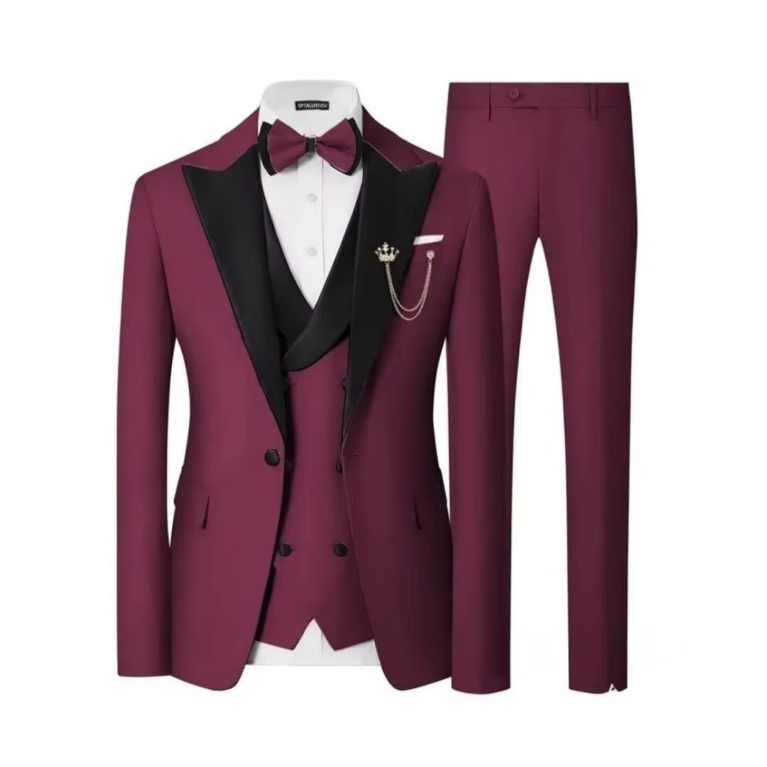 Men'S Formal Dinner Wear - Costume de smoking 3 pièces ajusté