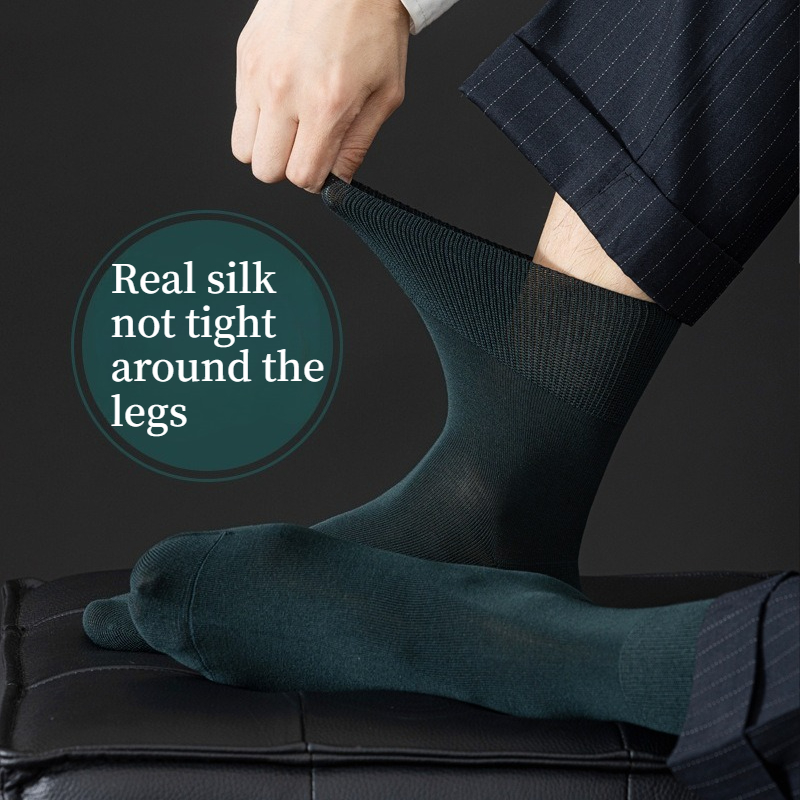 Men Formal Wear Top - Chaussettes habillées en soie véritable pour