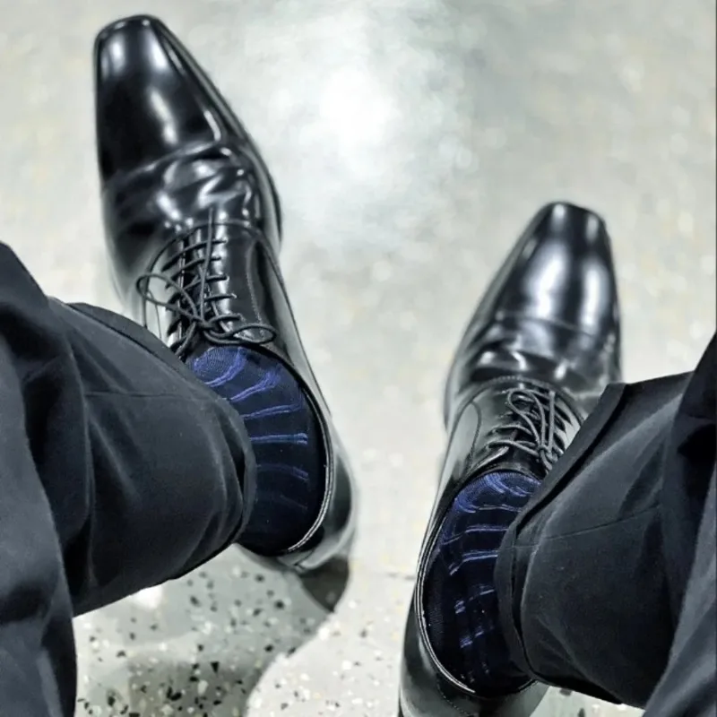 Men'S Formal Attire - Chaussettes rayées pour hommes, chaussettes longues