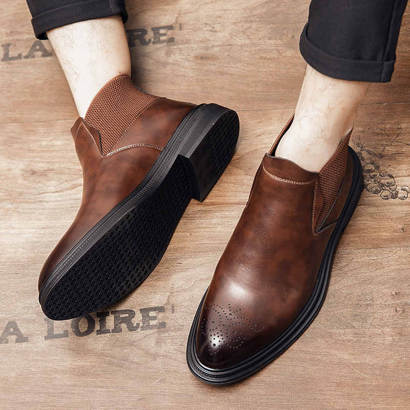 Men Formal Wear Top - Les chaussures montantes en cuir sont