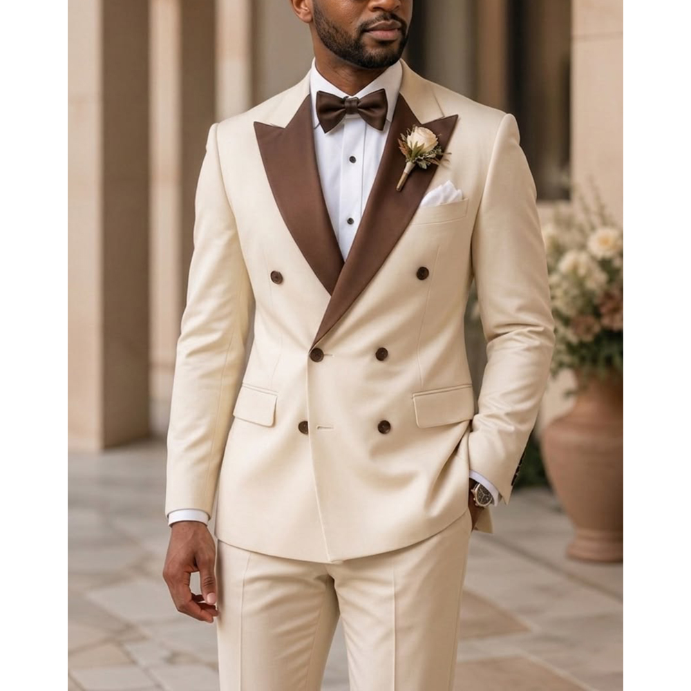Men Formal Wear Fashion - Costume de smoking croisé pour homme,