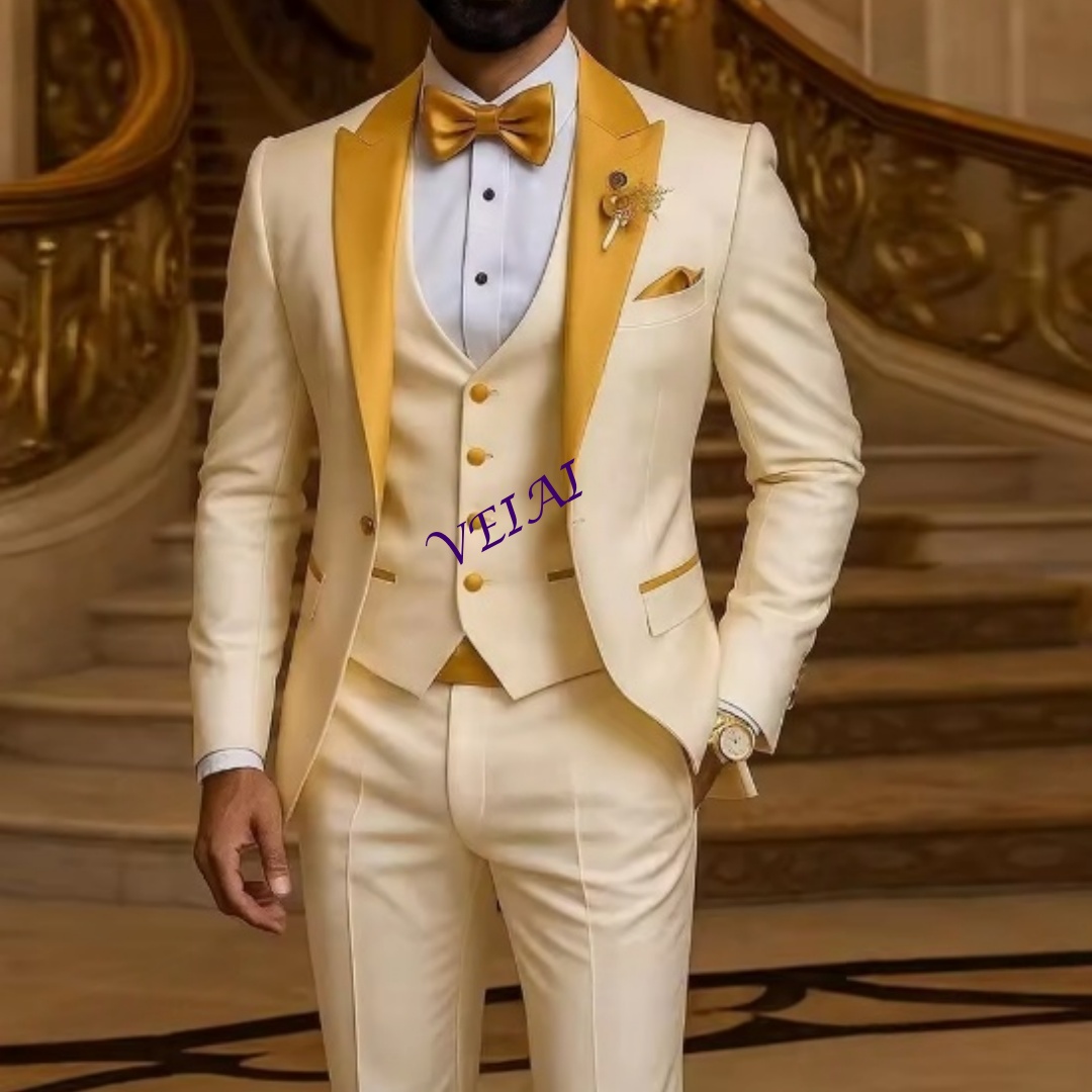 Costume pour hommes, col doré, - Men'S Formal Attire avis et prix