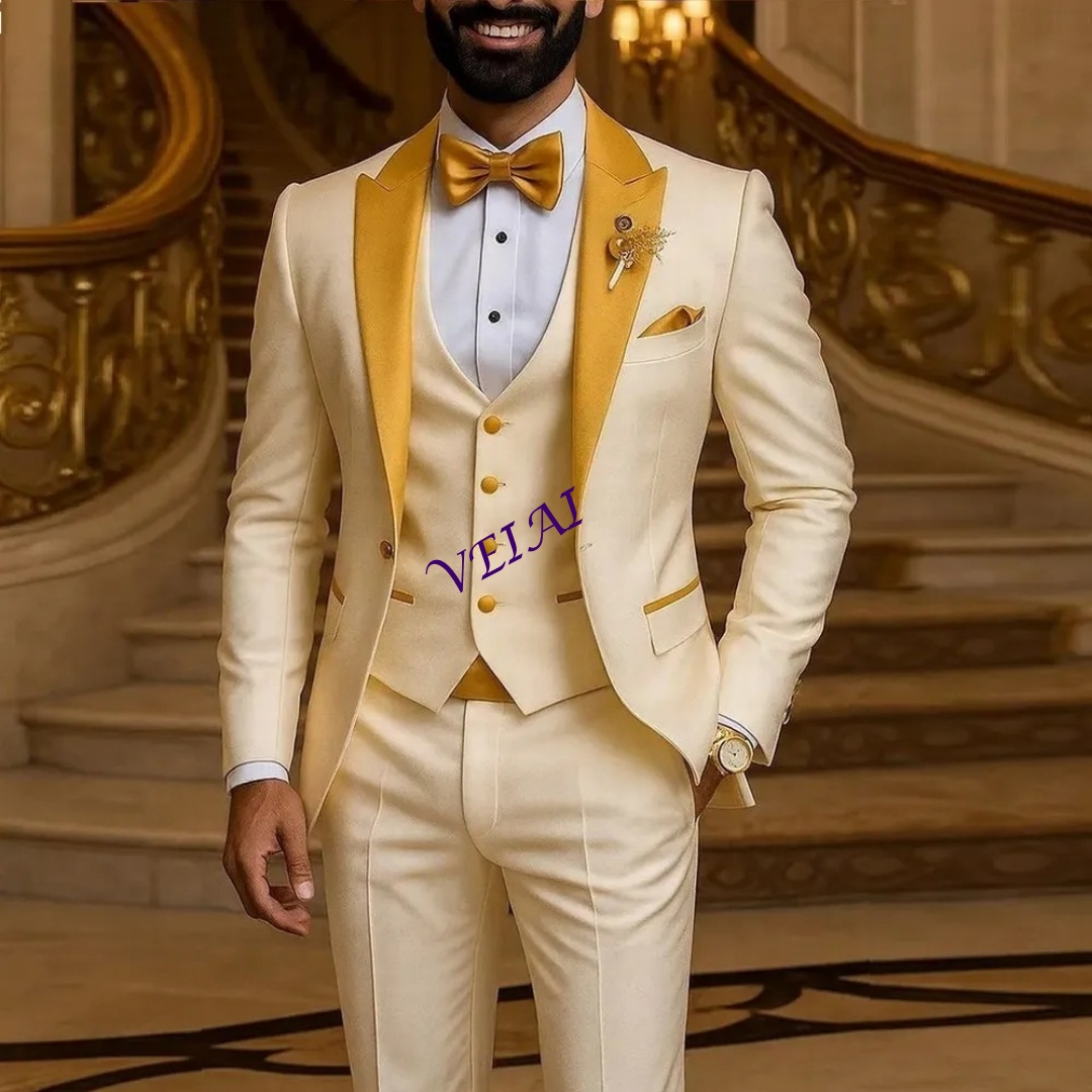Costume pour hommes, col doré, - Men'S Formal Attire avis et prix
