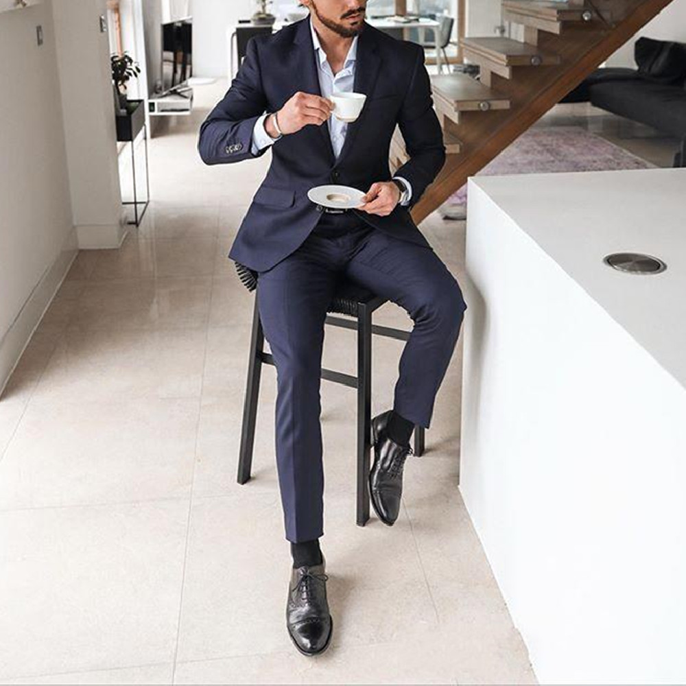 Costume de smoking bleu marine - Men'S Formal Dinner Wear avis et prix